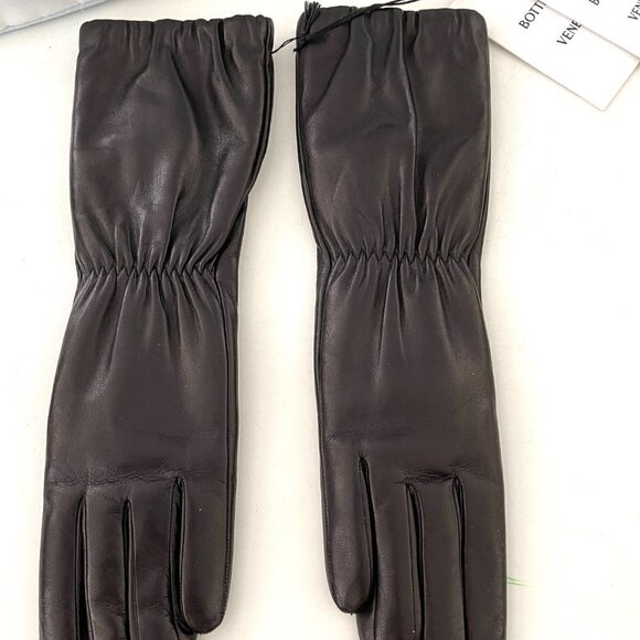 Bottega Venega Womens Long Leather Gloves Black 671708 - Picture 3 of 12